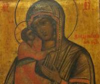 икона фёдоровская преподобная богородица, на серебре ковчег.