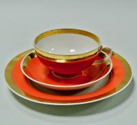 Чайное трио фарфор Дулево 1980