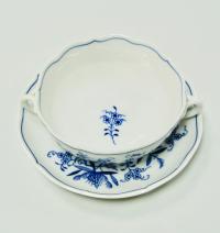 Бульонная чаша с блюдцем Фарфор "Синий лук" Dubi Чехословакия 1960