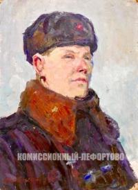 этюд «голова матроса» художник Крымский А.Я. период ссср 1950 год.
