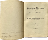 Книга Аквариум Зюваллера Издательство Гензельманна Штутгарт 1886 