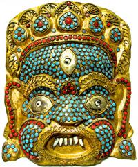 маска грозного Буддийского божества Тибет 1970 гг.